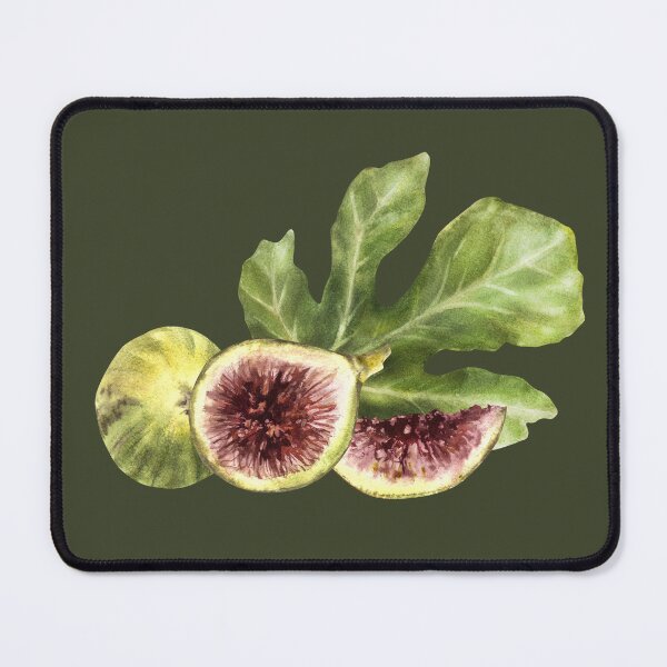 Item preview, Figs with leaves, juicy whole and cut fruit. hand-drawn watercolor food sticker  designed and sold by BartolArt.