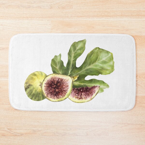 Item preview, Figs with leaves, juicy whole and cut fruit. hand-drawn watercolor food sticker  designed and sold by BartolArt.