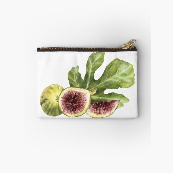 Item preview, Figs with leaves, juicy whole and cut fruit. hand-drawn watercolor food sticker  designed and sold by BartolArt.