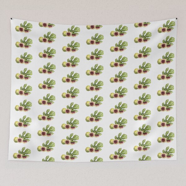 Item preview, Figs with leaves, juicy whole and cut fruit. hand-drawn watercolor food sticker  designed and sold by BartolArt.