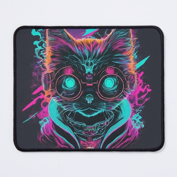 Item preview, cat wearing  eyeglasses look cool smart with neon color designed and sold by HakunamatataTin.