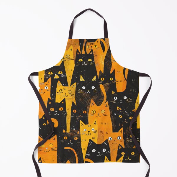 Item preview, Simple cats pattern funny cats art illustrated cartoon black and orange  designed and sold by Inktown.