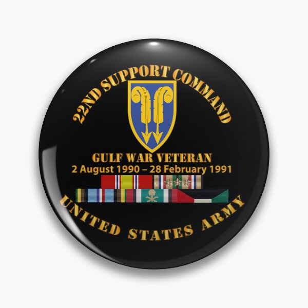 Item preview, Gulf War Vet w  22nd Support Command - Cir w SVC designed and sold by Military Insignia Products.