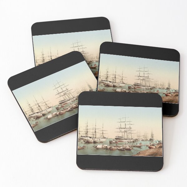 Item preview, Sailing Ships In The Harbour, Calcutta, India 1890s designed and sold by RocketshipRetro.