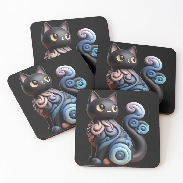 Item preview, Mysterious Black Cat with Swirling Tail designed and sold by zoughlal.