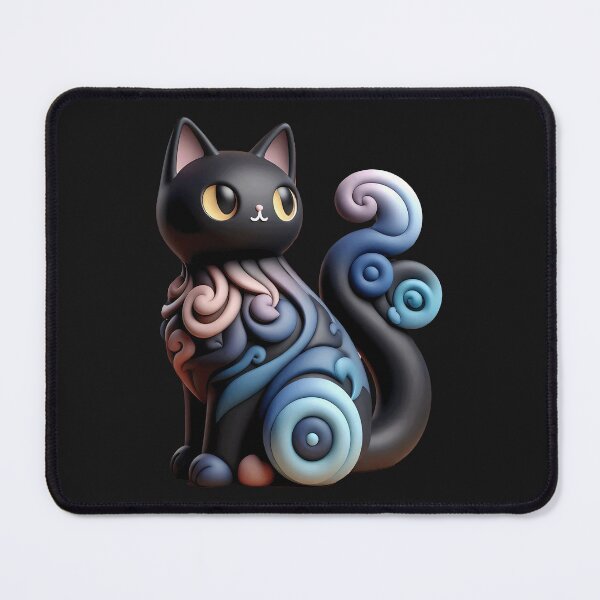 Item preview, Mysterious Black Cat with Swirling Tail designed and sold by zoughlal.