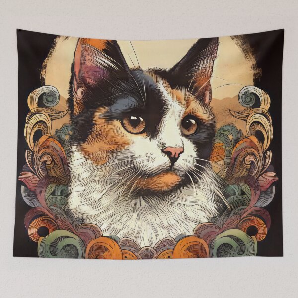 Item preview, Calico Cat Artistic Portrait designed and sold by CattyCornerPOD.