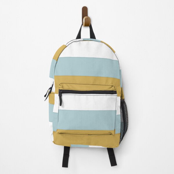Item preview, 3 DUCK EGG BLUE, GOLD and WHITE Horizontal STRIPES designed and sold by RachelMacht.