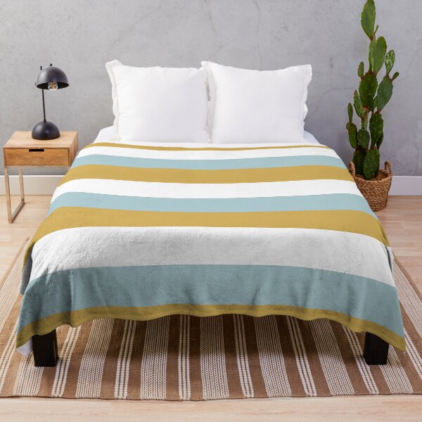 Item preview, 3 DUCK EGG BLUE, GOLD and WHITE Horizontal STRIPES designed and sold by RachelMacht.