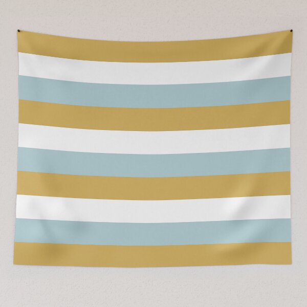 Item preview, 3 DUCK EGG BLUE, GOLD and WHITE Horizontal STRIPES designed and sold by RachelMacht.