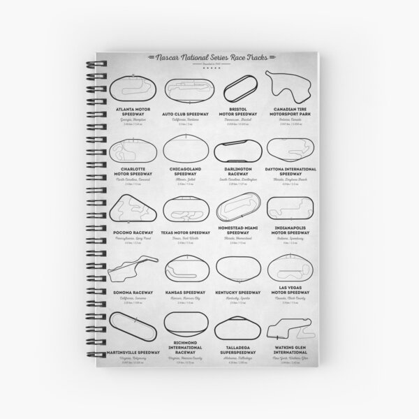 NASCAR Race tracks Spiral Notebook