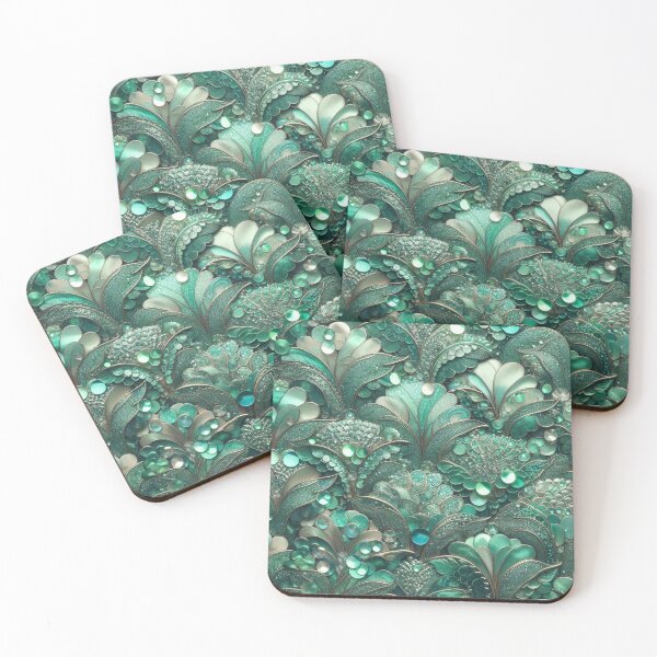 Item preview, Shimmering Green Mermaid Tail Scales Print Design designed and sold by SeaStarMermaids.