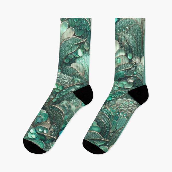 Item preview, Shimmering Green Mermaid Tail Scales Print Design designed and sold by SeaStarMermaids.