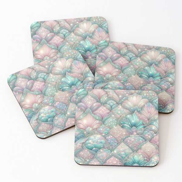 Item preview, Shimmering Pastel Mermaid Tail Scales Print Design designed and sold by SeaStarMermaids.