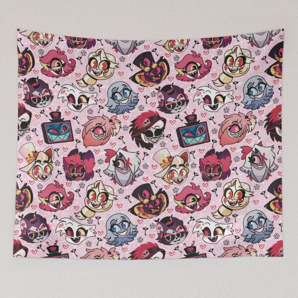 Item preview, Hazbin Hotel Seamless Pattern! Cute Chibi Style designed and sold by Playful Patternz.