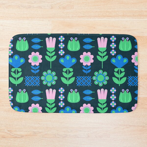 Item preview, cute nordic folk art abstract flowers seamless pattern designed and sold by nuchz.