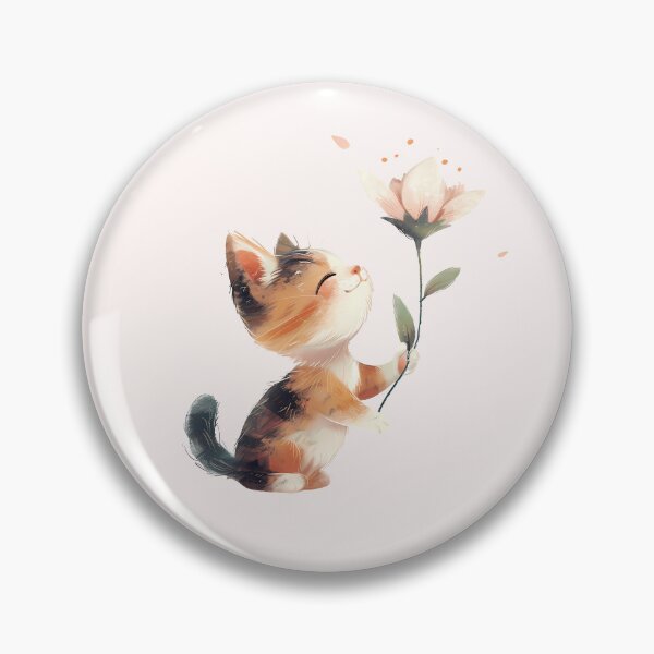 Item preview,  Cute colorful kitten holding holding flower designed and sold by mando24895.