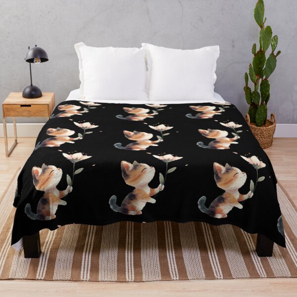 Item preview,  Cute colorful kitten holding holding flower designed and sold by mando24895.