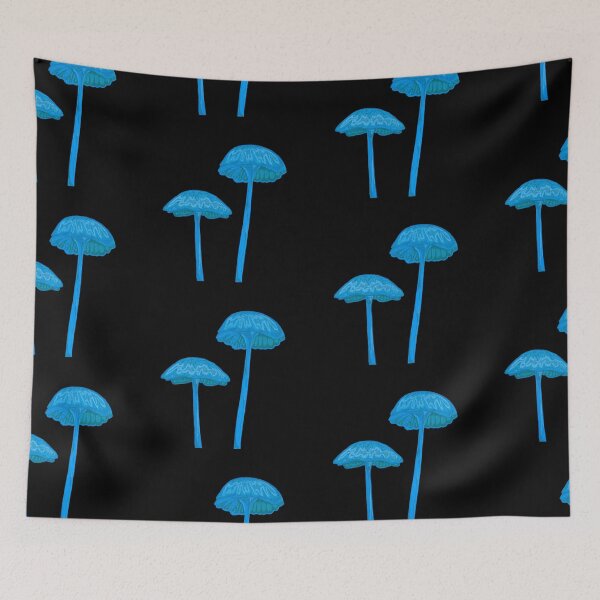 Item preview, Blue Mushroom Couplet designed and sold by notastranger.