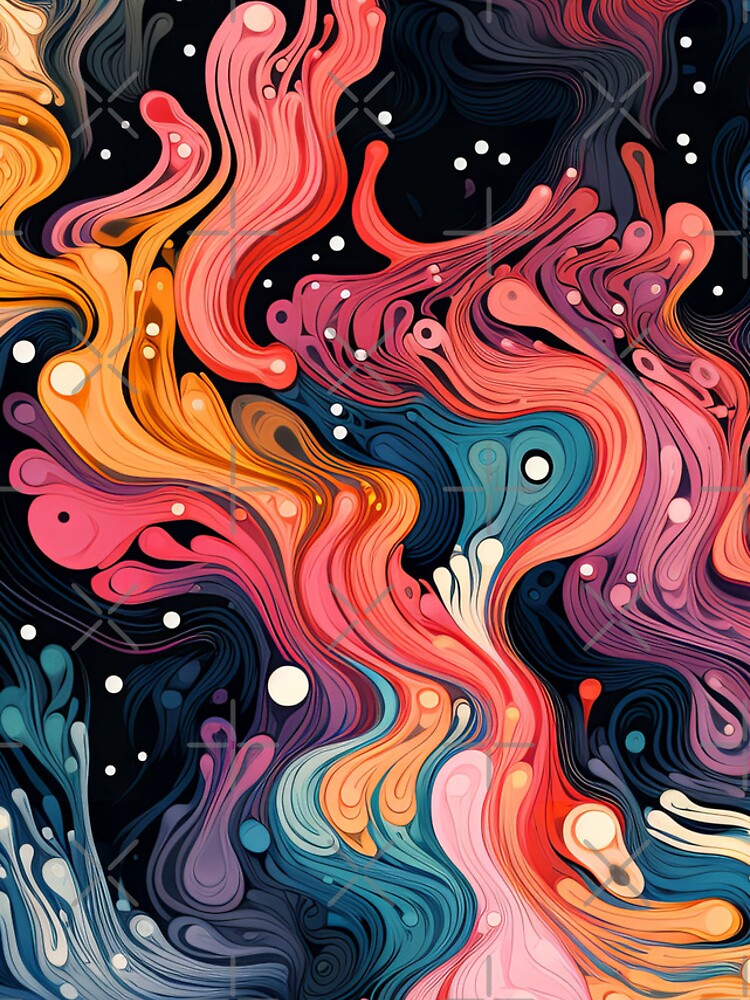 Thumbnail 4 of 4, iPhone Case, Colorful Abstract Surreal Fluid Pattern designed and sold by bubblegoth.