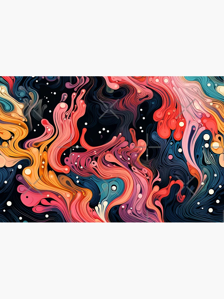 Thumbnail 4 of 4, Zipper Pouch, Colorful Abstract Surreal Fluid Pattern designed and sold by bubblegoth.