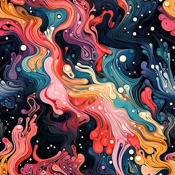 Artwork thumbnail, Colorful Abstract Surreal Fluid Pattern by bubblegoth
