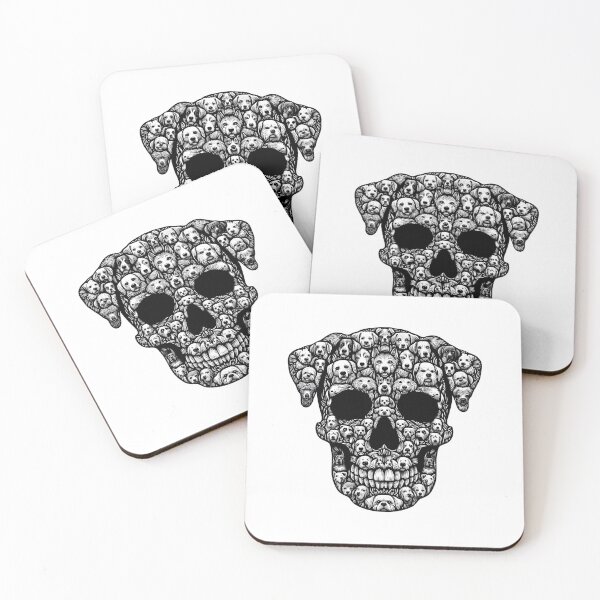 Item preview, Skeleton Dog Skull Creepy Puppy Halloween Black and White designed and sold by clothesy7.