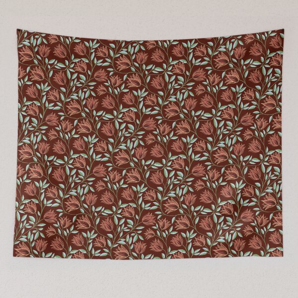 Item preview, Textured trailing flowers in warm reds and cool blues designed and sold by lcsmithdesigns.
