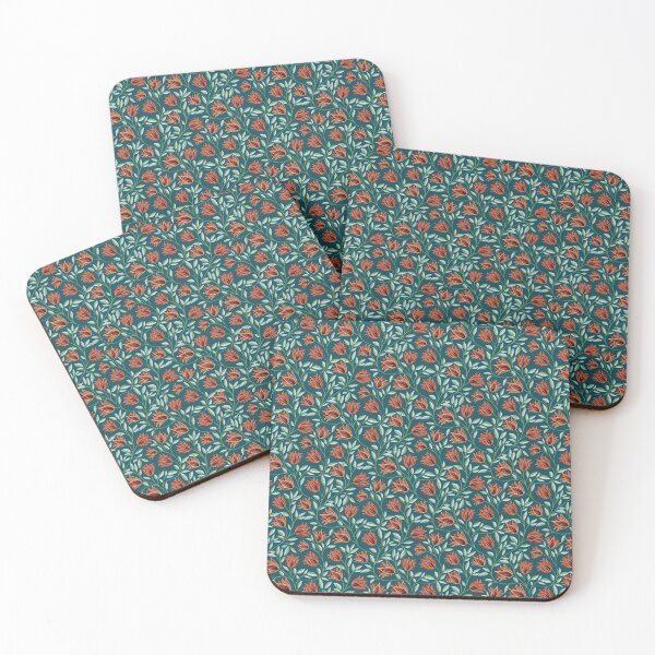Item preview, Textured trailing flowers in warm reds and cool blues designed and sold by lcsmithdesigns.