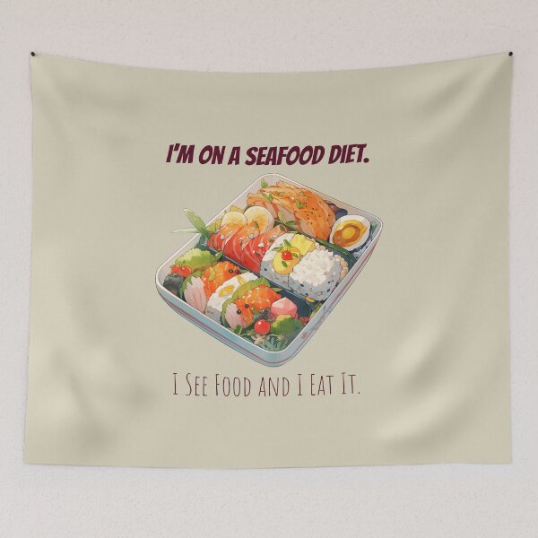 Item preview, Seafood Diet #foodmemes #funnyfood #foodlover #sushilover designed and sold by Anna Halasek.