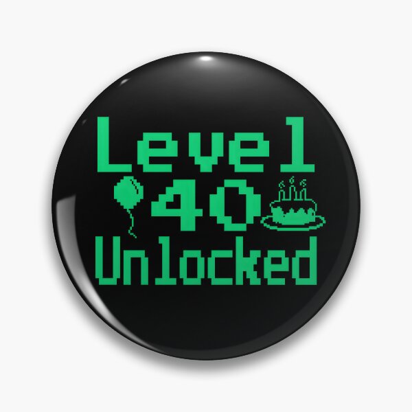 Item preview, Level 40 Unlocked - funny Retro Vintage pixel 8 bit Gaming 40th Birthday designed and sold by Unitepeople.