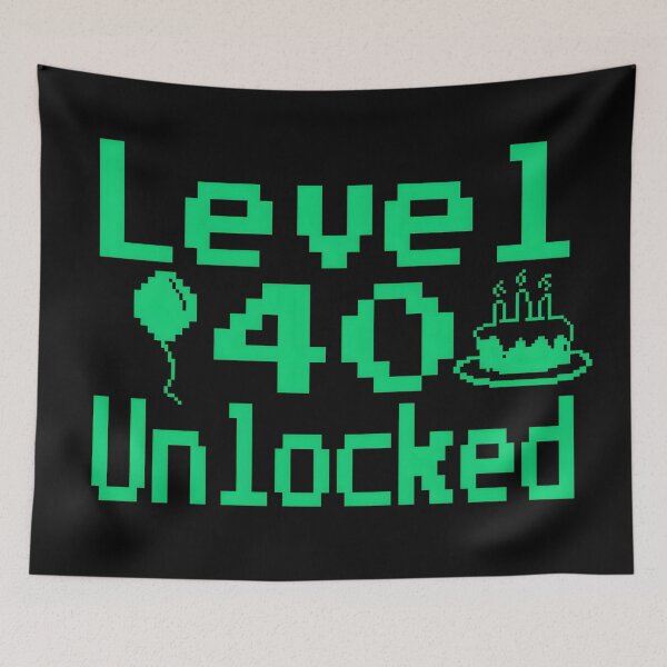 Item preview, Level 40 Unlocked - funny Retro Vintage pixel 8 bit Gaming 40th Birthday designed and sold by Unitepeople.