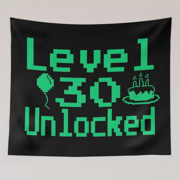Item preview, Level 30 Unlocked - funny Retro Vintage pixel 8 bit Gaming 30th Birthday designed and sold by Unitepeople.