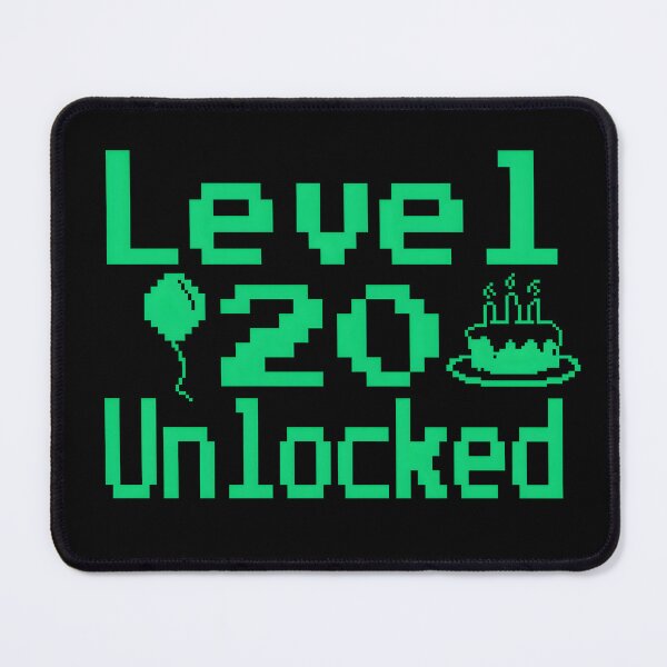 Item preview, Level 20 Unlocked - funny Retro Vintage pixel 8 bit Gaming 20th Birthday designed and sold by Unitepeople.