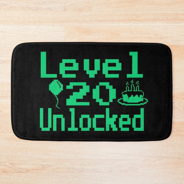 Item preview, Level 20 Unlocked - funny Retro Vintage pixel 8 bit Gaming 20th Birthday designed and sold by Unitepeople.