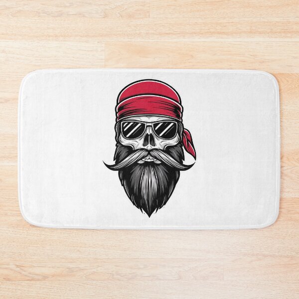 Item preview, Skull Biker With Long Beard Red Bandana Sunglasses designed and sold by MALIKABO.