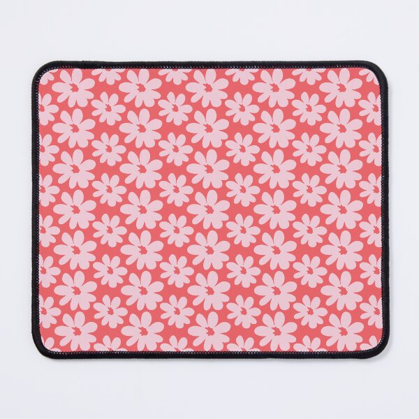 Artikelvorschau, Daisy Chain Koralle Rosa Blumen Modern Bold 60er 70er Flower Power entworfen und verkauft von AsterSprig.