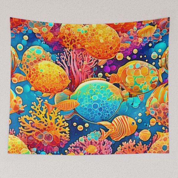 Item preview, Colorful Coral Reef Artwork designed and sold by Health And Fitness Posts e-Store.