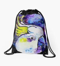 Galaxy Cockatoo Drawstring Bag