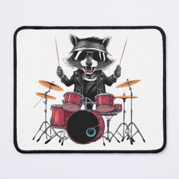 Item preview, Rock Raccoon - Cartoon Drummer designed and sold by FugitiveLJ27.