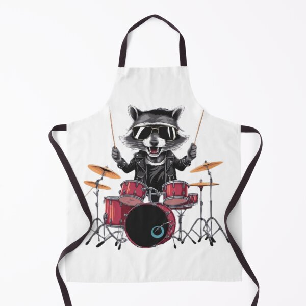 Item preview, Rock Raccoon - Cartoon Drummer designed and sold by FugitiveLJ27.