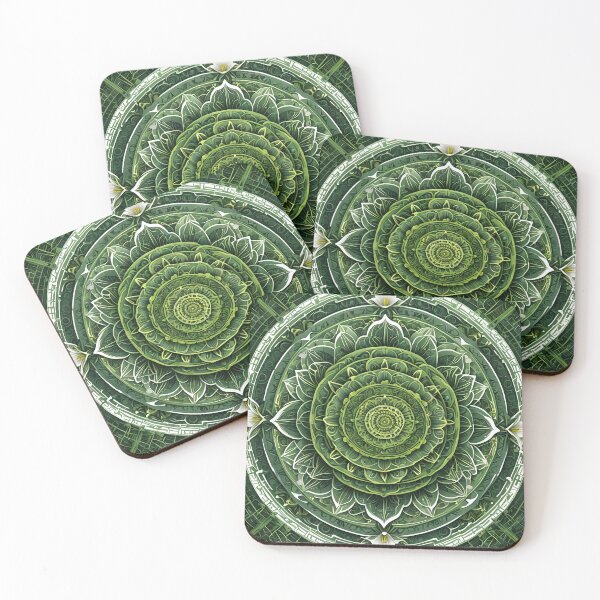 Item preview, Green Mandala of Renewal and Balance designed and sold by MandalasShops.