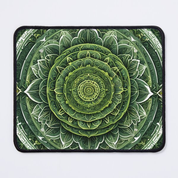 Item preview, Green Mandala of Renewal and Balance designed and sold by MandalasShops.