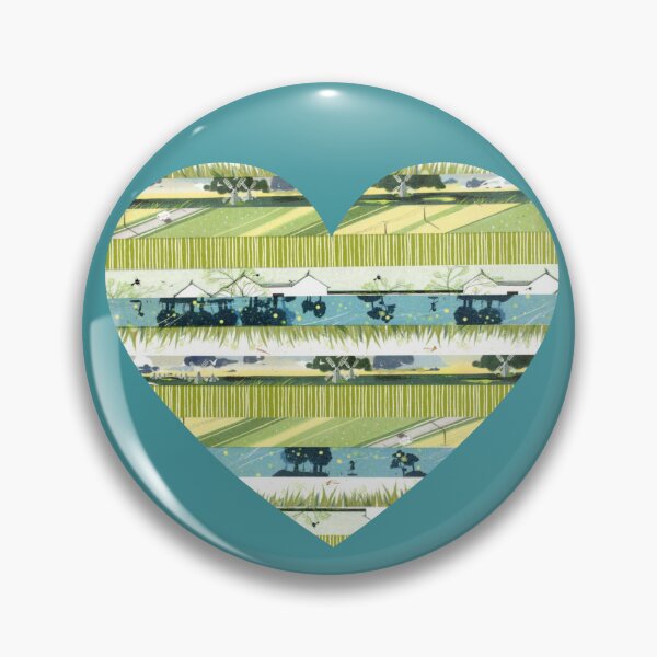 Item preview, Heart in Greens and Blues, blue/teal backgroung designed and sold by TabbysShop.