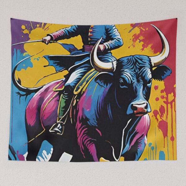 Item preview, bullfighting, arena, bull, woman, torreodor designed and sold by DonnaBlankaArt.