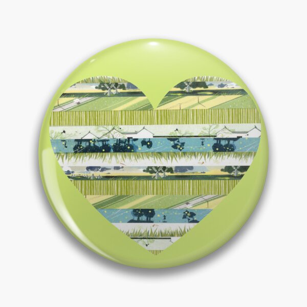Item preview, Heart in Greens and Blues, Green background designed and sold by TabbysShop.