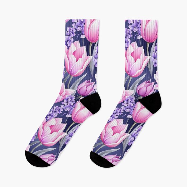 Item preview, Elegant Seamless Floral Pattern Design: Pink Tulip and Hyacinth designed and sold by asprse.