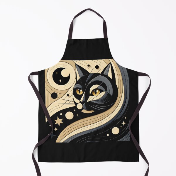 Item preview, Geometric Black Cat - Modern designed and sold by zoughlal.