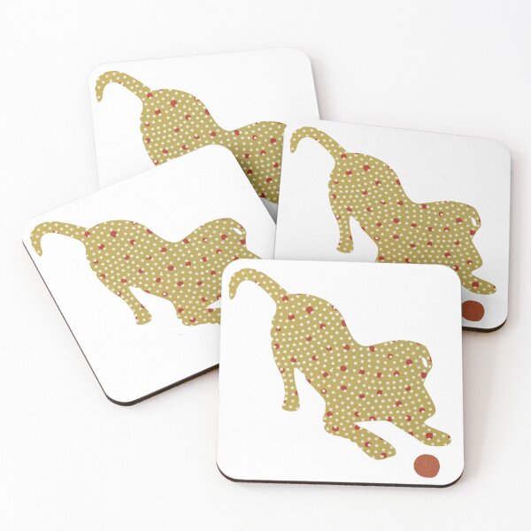 Item preview, Playing Puppy Green and Red - Silhouette Collection designed and sold by CuratedDesignCa.