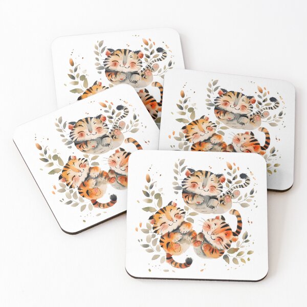 Item preview, Delightful Baby Tigers: Watercolor Whimsy designed and sold by AI-Only Creations.